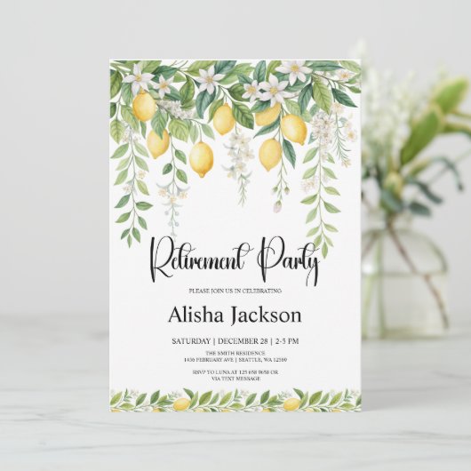 Lemon Leaves Retirement Party Invitation  招待状 (スタンド正面)