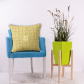 Lemon leaves white yellow orange Pattern クッション