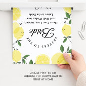 Lemon "Letters to the Bride" Bridal Shower sign ポスター