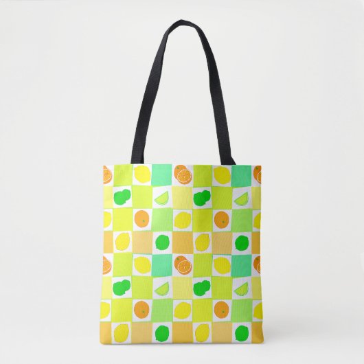 Lemon, Lime and Orange Citrus Fruit Slices Pattern トートバッグ (正面)