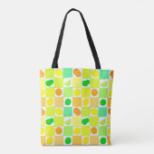 Lemon, Lime and Orange Citrus Fruit Slices Pattern トートバッグ (裏面)