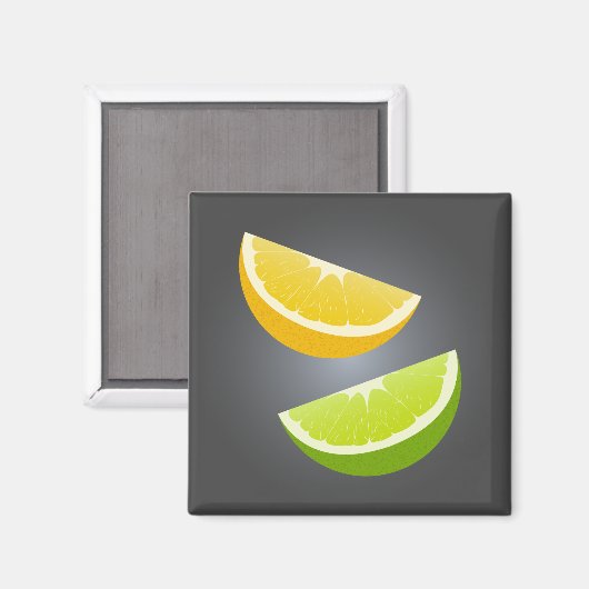 Lemon & Lime Citrus Slice Refrigerator Magnet マグネット (正面/裏面)