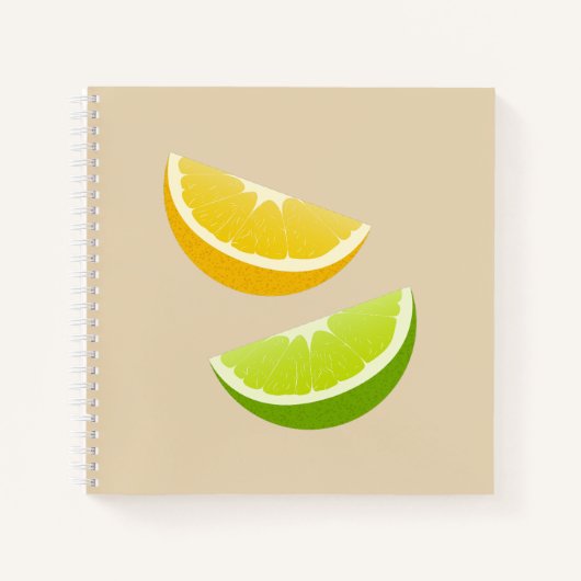 Lemon & Lime Citrus Spiral Notebook ノートブック (正面)