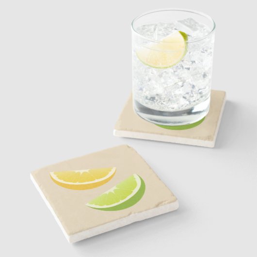 Lemon & Lime Citrus Stone Coaster ストーンコースター (横)