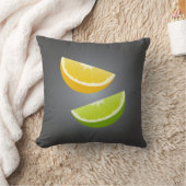Lemon & Lime Throw Pillow – Modern Citrus Accent クッション (ブランケット)