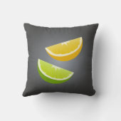 Lemon & Lime Throw Pillow – Modern Citrus Accent クッション (裏面)
