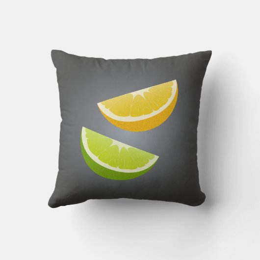 Lemon & Lime Throw Pillow – Modern Citrus Accent クッション (裏面)