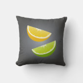 Lemon & Lime Throw Pillow – Modern Citrus Accent クッション (正面)