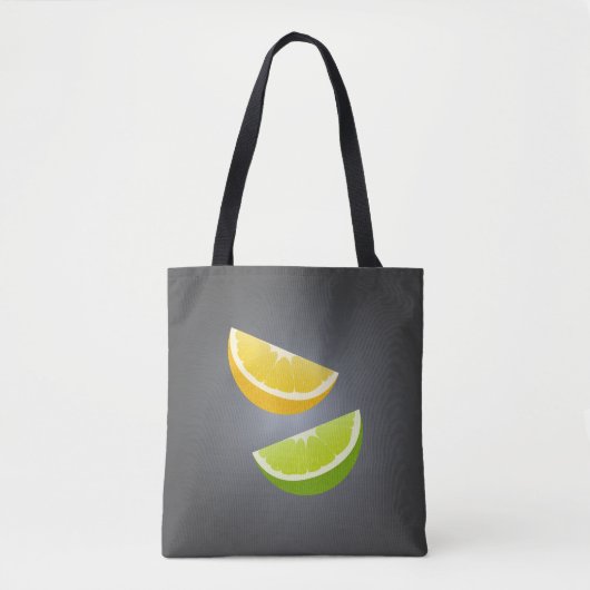 Lemon & Lime Tote Bag – Modern Citrus Design トートバッグ (正面)