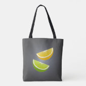 Lemon & Lime Tote Bag – Modern Citrus Design トートバッグ (裏面)