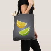 Lemon & Lime Tote Bag – Modern Citrus Design トートバッグ (クローズアップ)