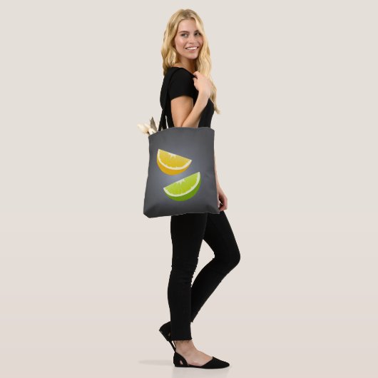Lemon & Lime Tote Bag – Modern Citrus Design トートバッグ (モデル)