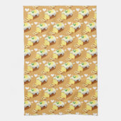 Lemon Loaf Cake Bread With Icing キッチンタオル (縦)