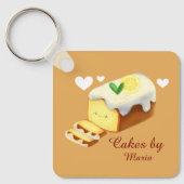 Lemon Loaf Cake Bread With Icing キーホルダー (正面)