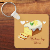 Lemon Loaf Cake Bread With Icing キーホルダー (正面)