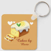 Lemon Loaf Cake Bread With Icing キーホルダー (裏面)