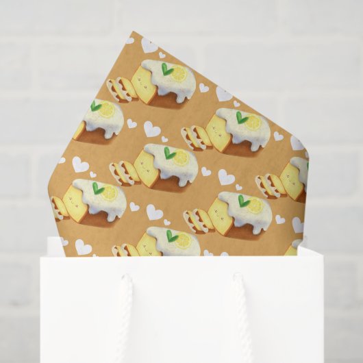 Lemon Loaf Cake Bread With Icing 薄葉紙 (ギフトバッグ)