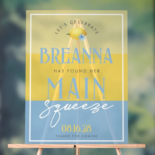 Lemon Main Squeeze 3 Shade Acrylic Welcome Sign アクリルサイン (ニュートラル)