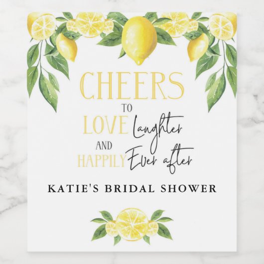 Lemon Main Squeeze Bridal Shower Wedding Favor ワインラベル (シングルラベル)