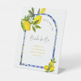 Lemon Mediterranean Boho Arch Bridal Shower Gifts 台座サイン