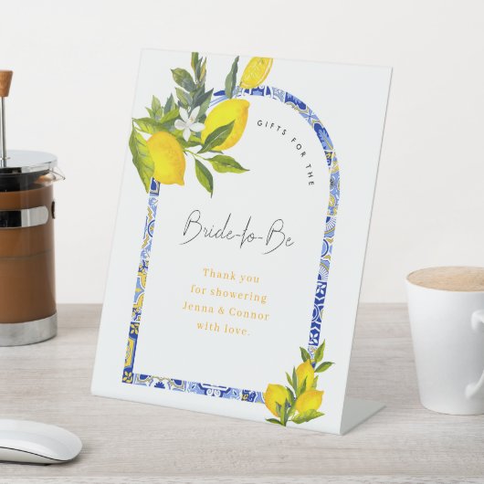 Lemon Mediterranean Boho Arch Bridal Shower Gifts 台座サイン (インサイチュ)