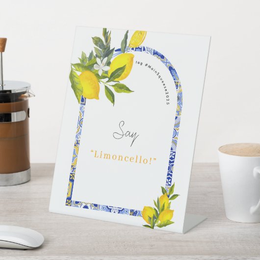 Lemon Mediterranean Bridal Shower Photo Booth 台座サイン (インサイチュ)