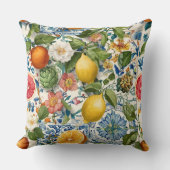Lemon Mediterranean Decorative Throw Pillow  クッション (正面)