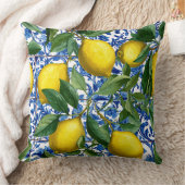 Lemon Mediterranean Decorative Throw Pillow  クッション (ブランケット)