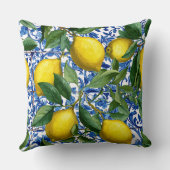 Lemon Mediterranean Decorative Throw Pillow  クッション (裏面)