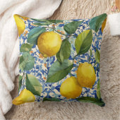 Lemon Mediterranean Decorative Throw Pillow  クッション (ブランケット)