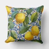 Lemon Mediterranean Decorative Throw Pillow  クッション (正面)
