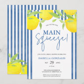 Lemon Mediterranean Main Squeeze Bridal Shower 招待状 (正面/裏面)