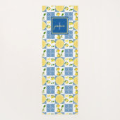 Lemon Monogram Name French Country Tile Pattern ヨガマット (裏面)