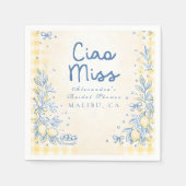 Lemon Olive Ciao Miss Bridal Shower スタンダードカクテルナプキン (正面)
