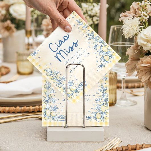 Lemon Olive Ciao Miss Bridal Shower スタンダードカクテルナプキン