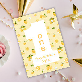 Lemon ONE Happy Birthday Card カード