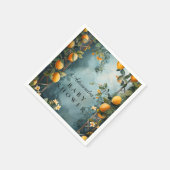 Lemon Orchard Floral Baby Shower スタンダードカクテルナプキン (角)