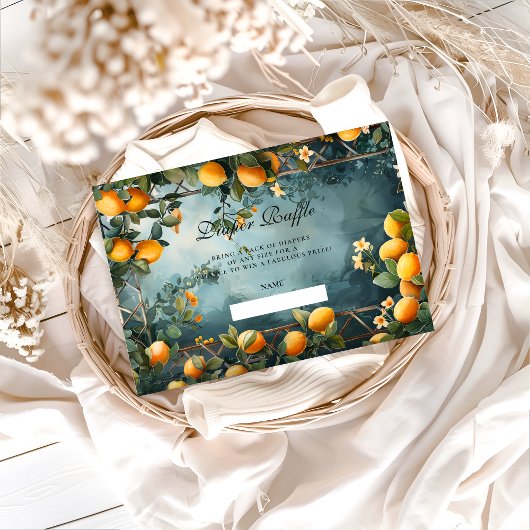 Lemon Orchard Floral Diapper Raffle エンクロージャーカード