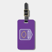 Lemon Outline Purple and Yellow Fruit ラゲッジタグ (正面縦)