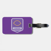 Lemon Outline Purple and Yellow Fruit ラゲッジタグ (裏面横)