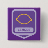 Lemon Outline Purple and Yellow Fruit 缶バッジ (正面)