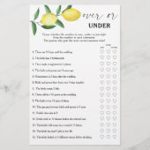 Lemon - Over or under bridal shower game (正面)