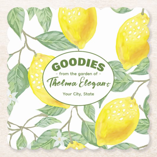 Lemon Paper Coasters ガーデンのお楽しみ ペーパーコースター (正面)