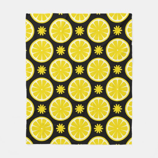 Lemon Pattern フリースブランケット (正面)