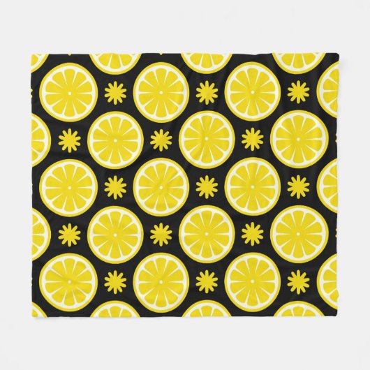 Lemon Pattern フリースブランケット (正面(横))