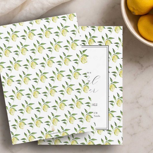 Lemon Pattern Bridal Shower Invitations 招待状