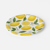 Lemon Pattern Design | Fresh Citrus Summer Print  ペーパープレート (アングル)