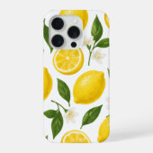 Lemon Pattern Design | Fresh Citrus Summer Print  iPhoneケース (裏面)