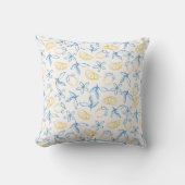 Lemon Pattern Hand Drawn Throw Pillow クッション (正面)