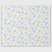 Lemon Pattern Hand Drawn Wrapping Paper Roll ラッピングペーパー (フラット)